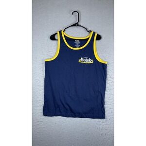 Modelo Shirt Mens Large Blue Cerveza Logo Graphic Sleeveless Tank‎ Top Beer Tee